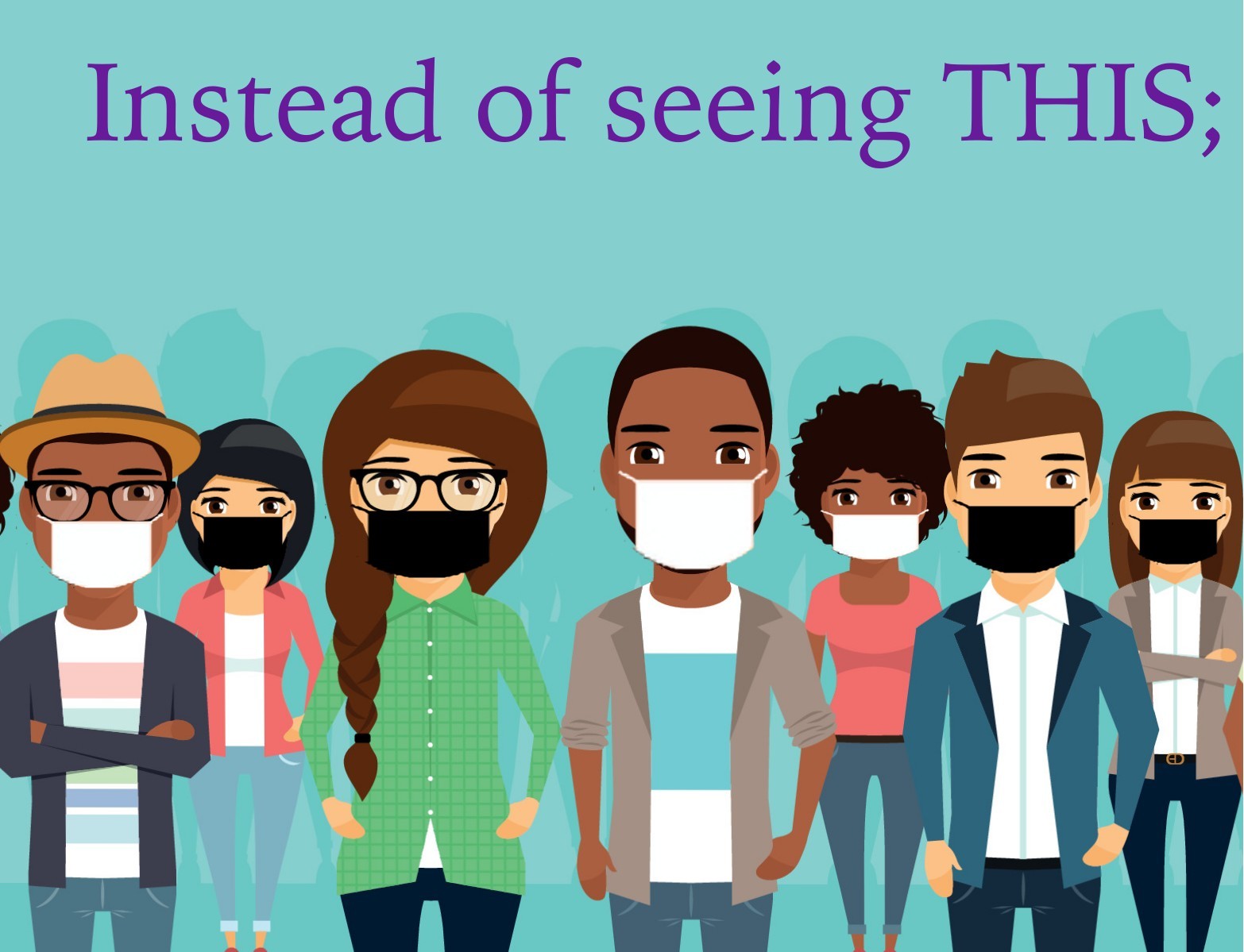 Crowd wearing masks looks dystopian